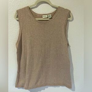 Tan Sleeveless Sweater Vest